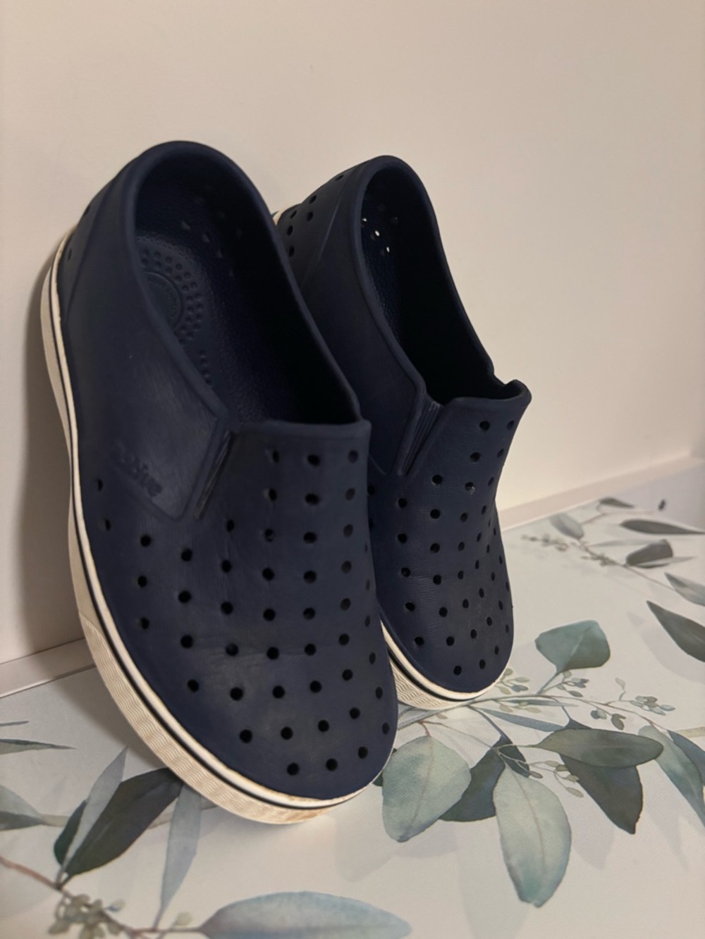 Native Miles Navy Blue Perforated Slip-On Shoes Size 12
